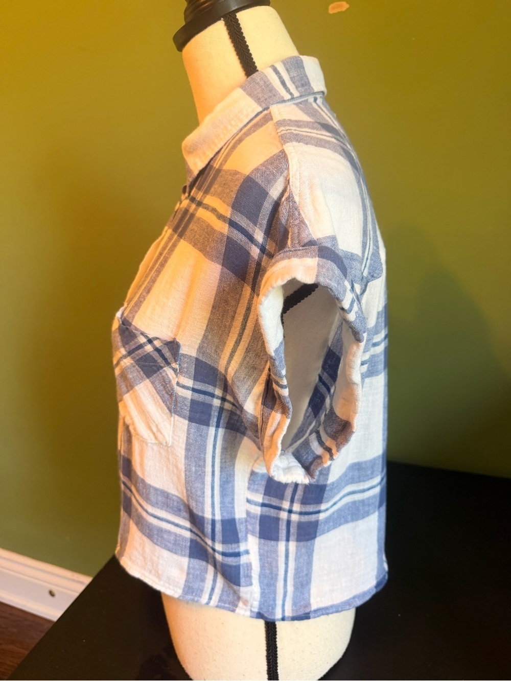 Rails Blue Plaid Crop Tie-Front Shirt - Women - Picture 12 of 13